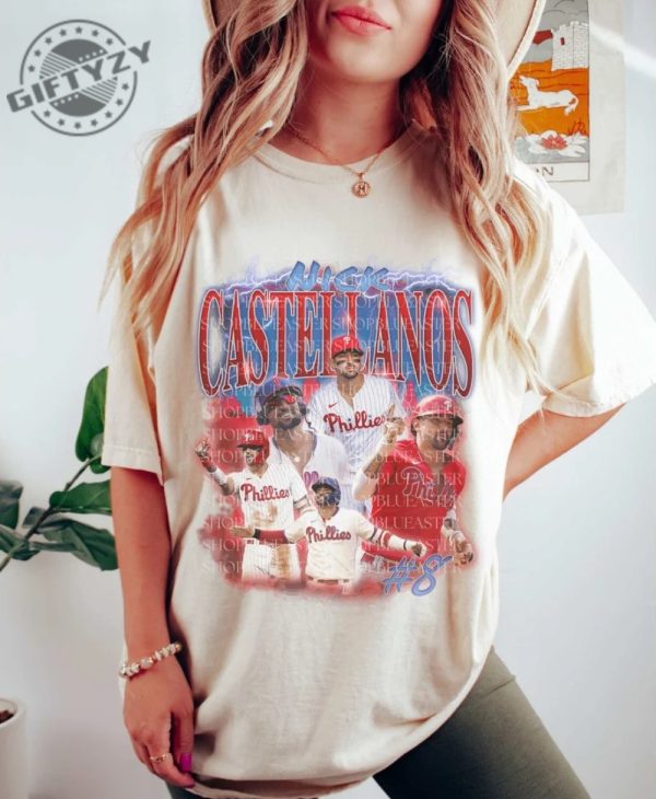 Nick Castellanos Bootleg 90S Style Tshirt Baseball Shirt Vintage Philadelphia Hoodie Trending Unisex Sweatshirt Gift For Philly Fans Shirt giftyzy 2