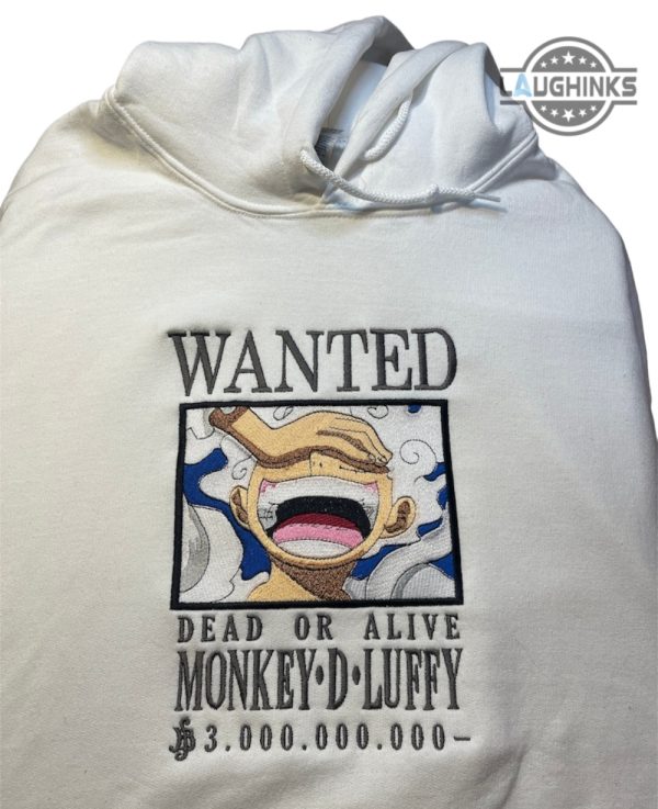 one piece luffy shirt sweatshirt hoodie embroidered wanted luffy bounty t shirts embroidery one piece anime tshirt mens womens nami zoro shirt one piece costumes laughinks 1