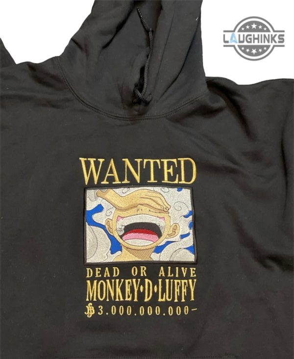 one piece luffy shirt sweatshirt hoodie embroidered wanted luffy bounty t shirts embroidery one piece anime tshirt mens womens nami zoro shirt one piece costumes laughinks 2