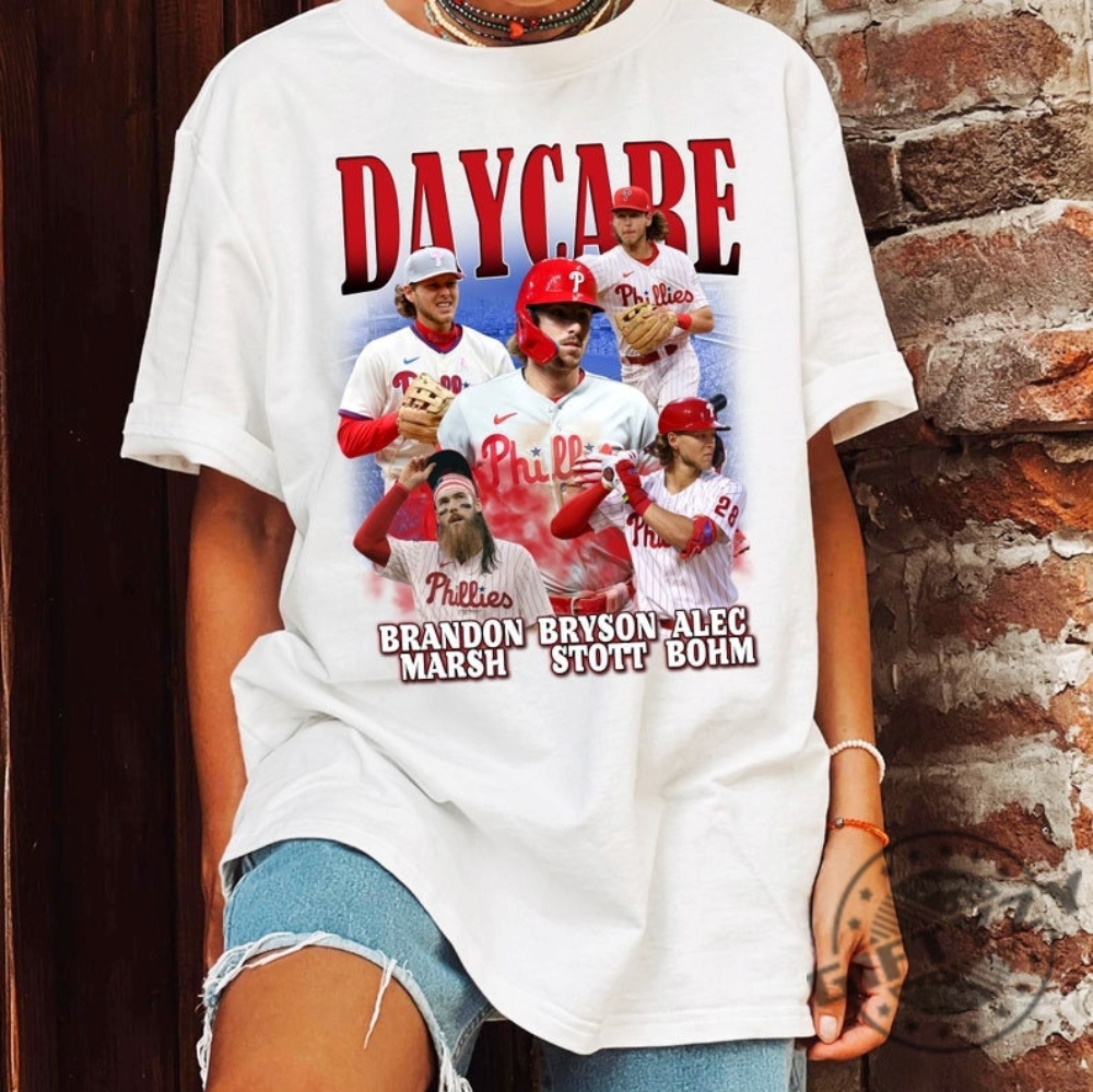 Official daycare Philadelphia Baseball Bryson Stott Alec Bohm Brandon Marsh  Vintage 90s Phillies Bootleg Shirt, hoodie, sweater, long sleeve and tank  top