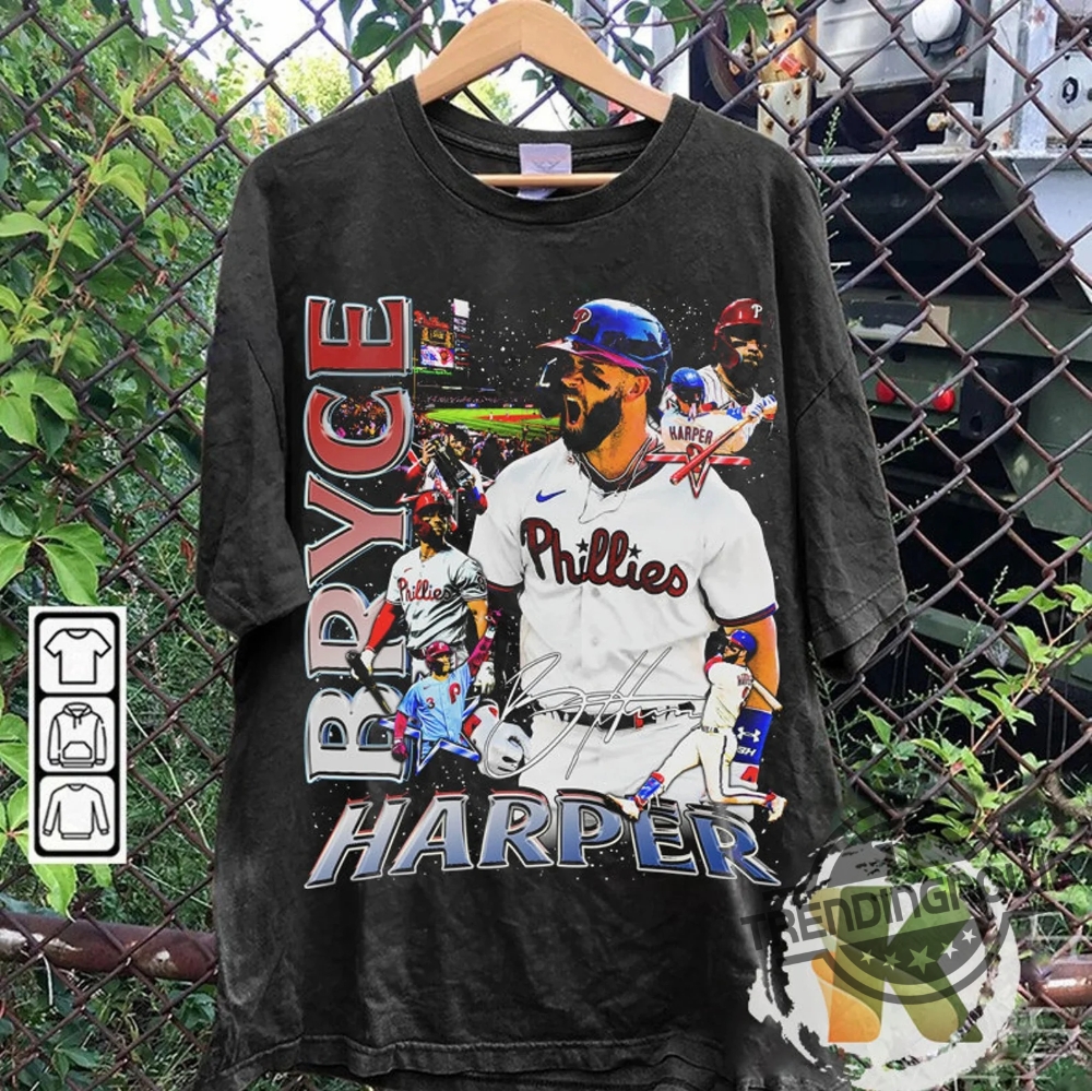 Bryce Harper Baseball Shirt 90s Vintage X Bootleg Style Rap -  UK