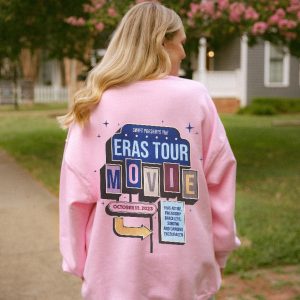 Eras Movie Sweatshirt Eras Tour Movie Outfit Taylor Swiftie Merch Eras Movie Bracelet Taylor And Travis Swiftie Gifts Retro Movie Tee revetee 3