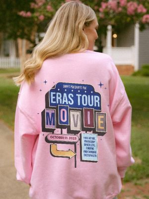 Eras Movie Sweatshirt Eras Tour Movie Outfit Taylor Swiftie Merch Eras Movie Bracelet Taylor And Travis Swiftie Gifts Retro Movie Tee revetee 3