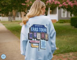 Eras Movie Sweatshirt Eras Tour Movie Outfit Taylor Swiftie Merch Eras Movie Bracelet Taylor And Travis Swiftie Gifts Retro Movie Tee revetee 4