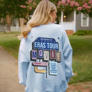 Eras Movie Sweatshirt Eras Tour Movie Outfit Taylor Swiftie Merch Eras Movie Bracelet Taylor And Travis Swiftie Gifts Retro Movie Tee revetee 4