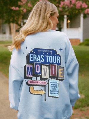 Eras Movie Sweatshirt Eras Tour Movie Outfit Taylor Swiftie Merch Eras Movie Bracelet Taylor And Travis Swiftie Gifts Retro Movie Tee revetee 4