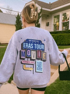 Eras Movie Sweatshirt Eras Tour Movie Outfit Taylor Swiftie Merch Eras Movie Bracelet Taylor And Travis Swiftie Gifts Retro Movie Tee revetee 7