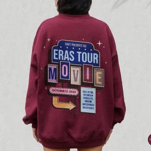 Eras Movie Sweatshirt Eras Tour Movie Outfit Taylor Swiftie Merch Eras Movie Bracelet Taylor And Travis Swiftie Gifts Retro Movie Tee revetee 8