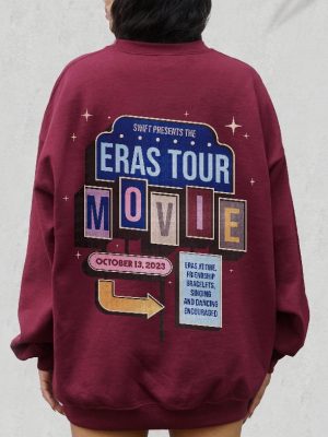 Eras Movie Sweatshirt Eras Tour Movie Outfit Taylor Swiftie Merch Eras Movie Bracelet Taylor And Travis Swiftie Gifts Retro Movie Tee revetee 8