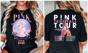 Pink Trustfall Tour 2023 Trustfall Album Tee Pink Singer Tour Music Festival Shirt Concert Apparel Tour Tshirt Pink Music revetee 4