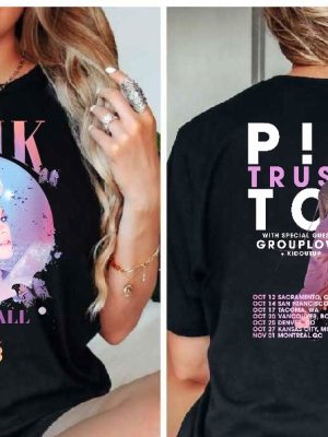 Pink Trustfall Tour 2023 Trustfall Album Tee Pink Singer Tour Music Festival Shirt Concert Apparel Tour Tshirt Pink Music revetee 4