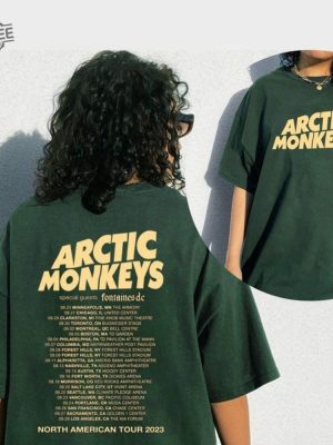 Arctic Monkeys 2023 North America Tour Dates Sweatshirt Arctic Music Lyrics Tshirt Music Concert Tee Arctic Monkeys Merch Gift For Fan revetee 2