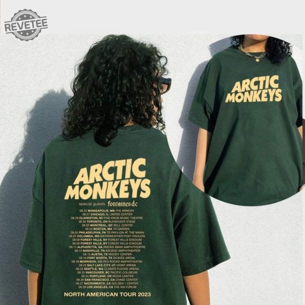 Arctic Monkeys 2023 North America Tour Dates Sweatshirt Arctic Music Lyrics Tshirt Music Concert Tee Arctic Monkeys Merch Gift For Fan revetee 2