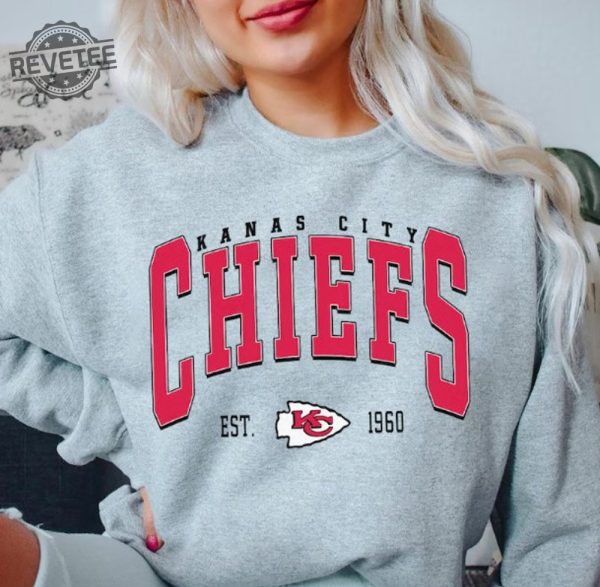 Kansas City Football Sweatshirt Vintage Style Kansas City Football Crewneck Football Sweatshirt Kansas City Sweatshirt Football Fan Gift revetee 3