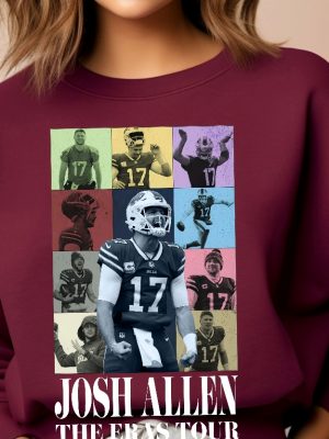 Josh Allen The Eras Tour Sweatshirt Josh Allen Tshirt America Football Sweatshirt Football Fan Gifts Josh Allen Shirt Josh Allen Hoodie revetee 2