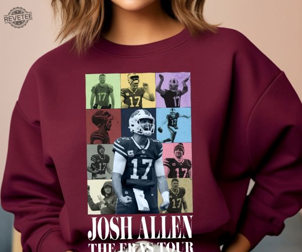 Josh Allen The Eras Tour Sweatshirt Josh Allen Tshirt America Football Sweatshirt Football Fan Gifts Josh Allen Shirt Josh Allen Hoodie revetee 2