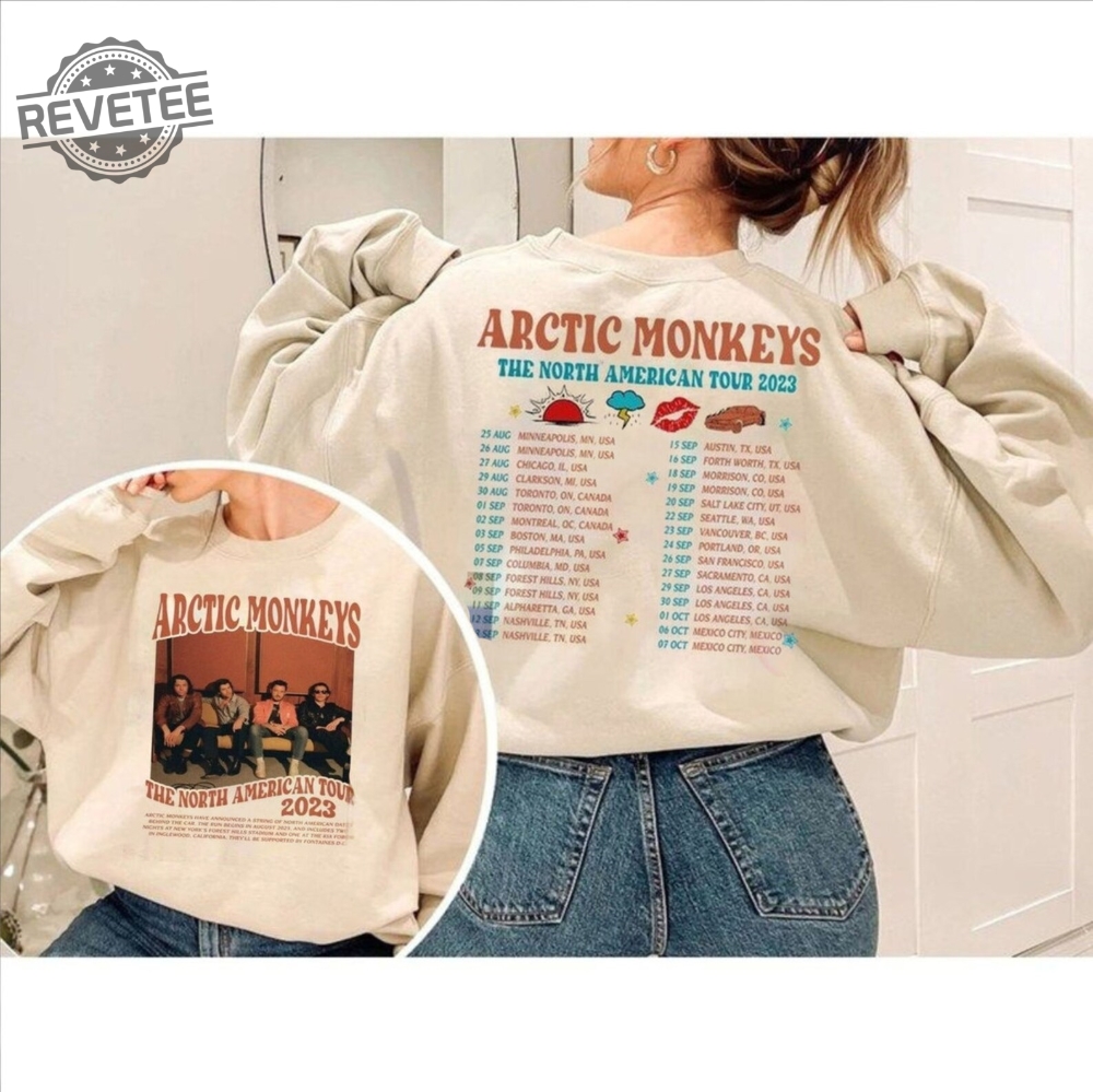 Arctic Monkeys 2023 North America Tour Dates Sweatshirt Arctic Monkeys Merch Arctic Music Lyrics Tshirt Music Concert Tee Gift For Fan