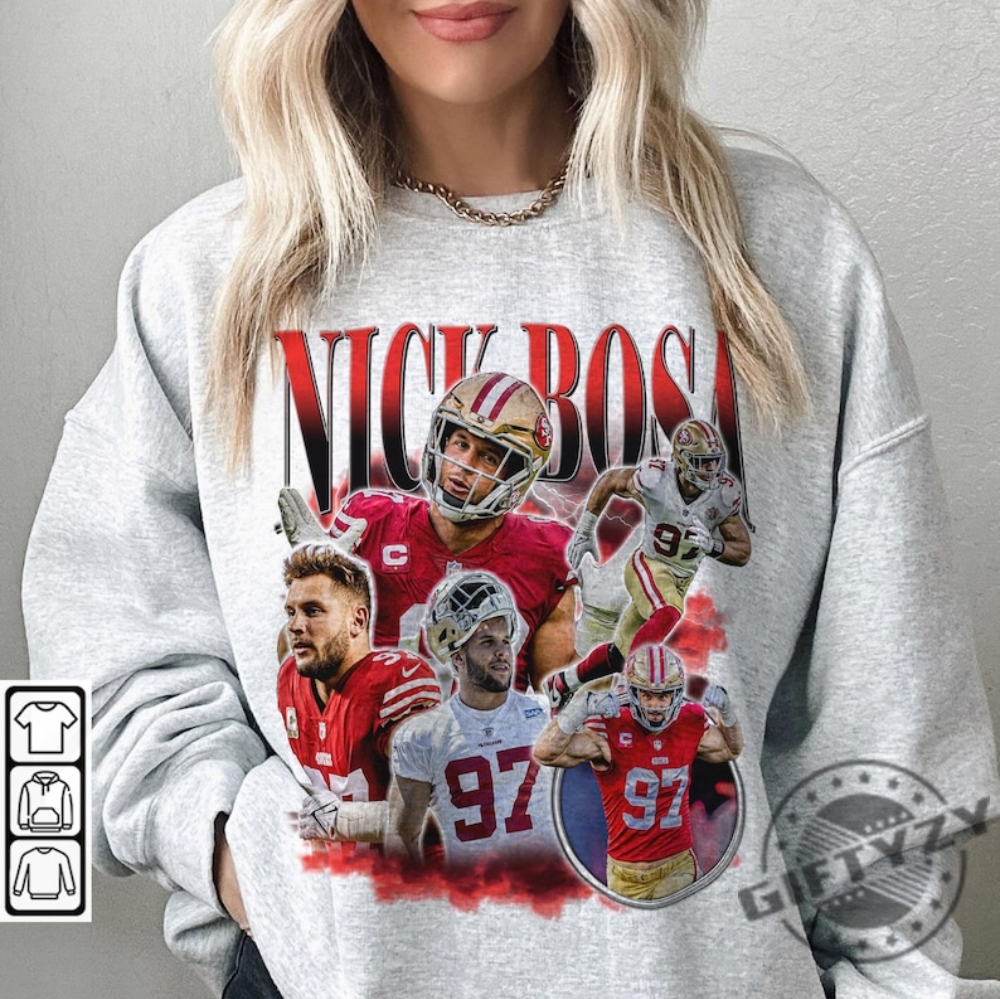 Retro Nick Bosa Football Graphic Tee, San Francisco 49Ers Apparel - Bring  Your Ideas, Thoughts And Imaginations Into Reality Today