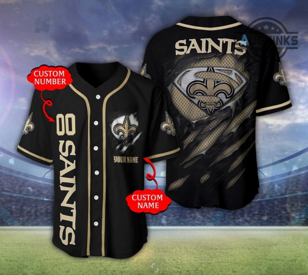 New Orleans Saints Baseball Jersey All Over Printed Personalized Nfl New Orleans Saints Super Bowl Roster Apparel Near Me Custom Saints Football Game Day 2023