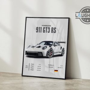 porsche 911 gt3 rs poster canvas printed porsche poster with frame ready to hang wall art luxury car room decoration upload your car image gift for car lovers laughinks 2