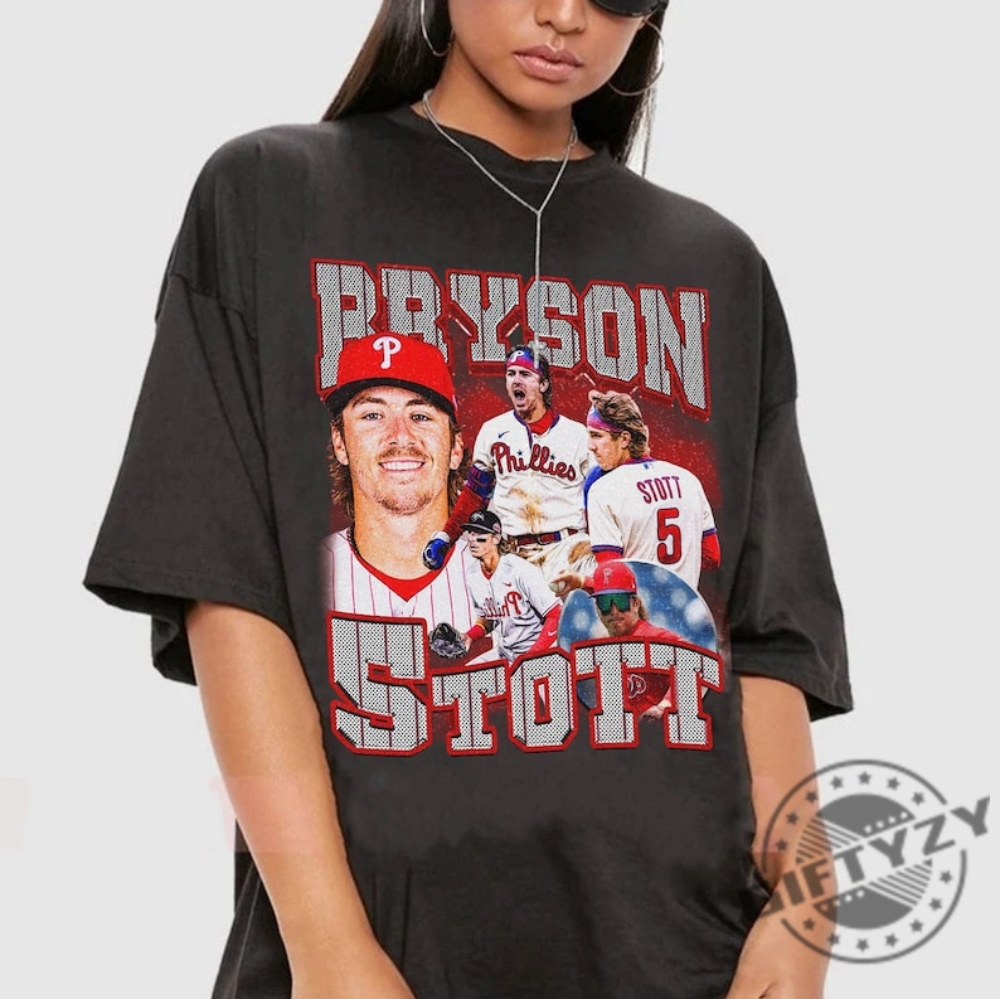 "Unveiling the Hilarious Philadelphia Phillies Funny Shirt - Stylish Laughter Galore!" 3 Bryson Stott Retro 90S Vintage Shirt Bryson Stott Hoodie Baseball Sweatshirt Graphic Unisex Bootleg Tshirt Bryson Stott Gift For Fan Sports Shirt