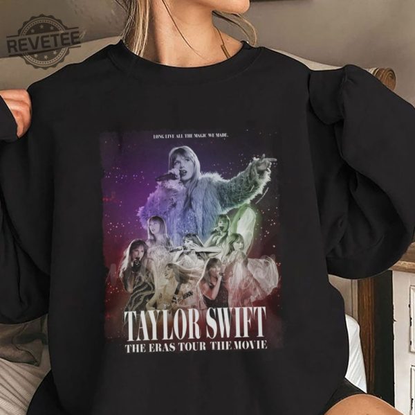 Retro Taylor Swift The Concert Film T Shirt The Eras Tour Movie Sweatshirt Swifties Movie Version Music Concert Merch Tee Gift For Fan Unique revetee 1