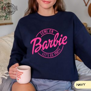 Barbie Sweatshirt Retro Doll Sweatshirt Cozy Sweatshirt Pink Shirt Gifts For Her Cozy New Doll Movie Trending 2023 Christmas Gift New revetee 3