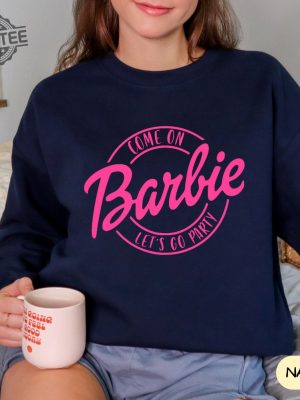 Barbie Sweatshirt Retro Doll Sweatshirt Cozy Sweatshirt Pink Shirt Gifts For Her Cozy New Doll Movie Trending 2023 Christmas Gift New revetee 3