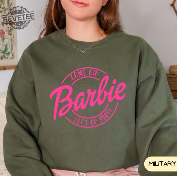 Barbie Sweatshirt Retro Doll Sweatshirt Cozy Sweatshirt Pink Shirt Gifts For Her Cozy New Doll Movie Trending 2023 Christmas Gift New revetee 4