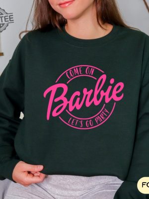 Barbie Sweatshirt Retro Doll Sweatshirt Cozy Sweatshirt Pink Shirt Gifts For Her Cozy New Doll Movie Trending 2023 Christmas Gift New revetee 5