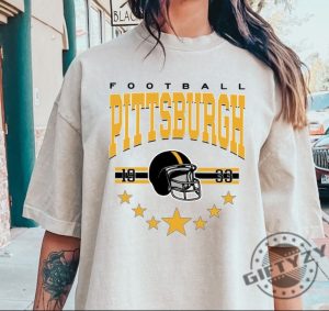 Pittsburgh Football Shirt Vintage Style Pittsburgh Football Crewneck Sweatshirt Football Pittsburgh Hoodie Unisex Trendy Tshirt Football Fan Gifts giftyzy 3