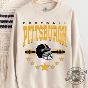 Pittsburgh Football Shirt Vintage Style Pittsburgh Football Crewneck Sweatshirt Football Pittsburgh Hoodie Unisex Trendy Tshirt Football Fan Gifts giftyzy 4