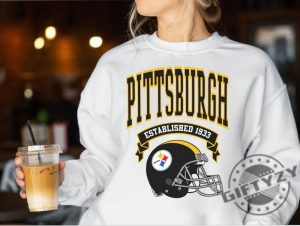 Pittsburgh Football Shirt Vintage Crewneck Sweatshirt Game Day Pullover Hoodie Steelers 90S Style Football Crew Tshirt Trending Shirt giftyzy 3