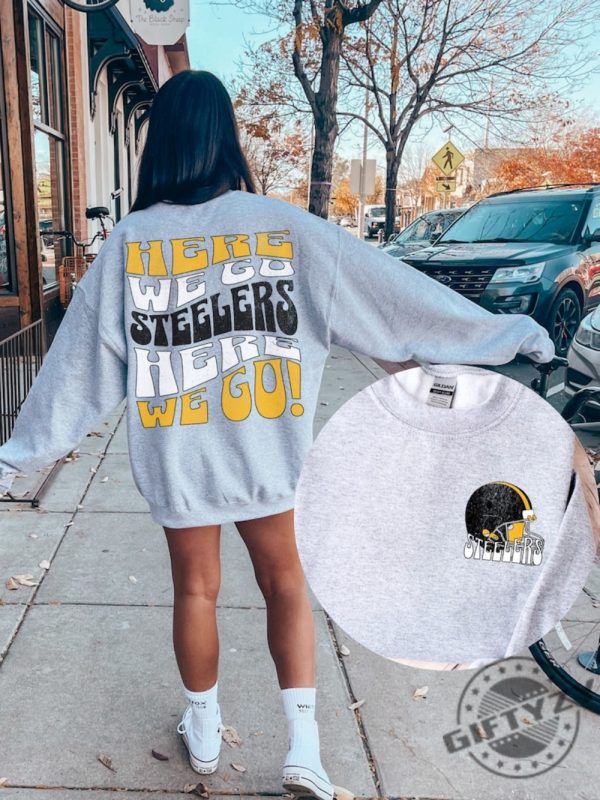 Pittsburgh Steelers Football Shirt Retro Vintage Style Crewneck Sweatshirt Nfl Trendy Pittsburg Steelers Tshirt Women Men Hoodie Steelers Fan Gift giftyzy 1