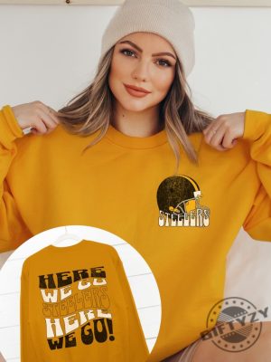 Pittsburgh Steelers Football Shirt Retro Vintage Style Crewneck Sweatshirt Nfl Trendy Pittsburg Steelers Tshirt Women Men Hoodie Steelers Fan Gift giftyzy 2