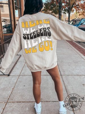 Pittsburgh Steelers Football Shirt Retro Vintage Style Crewneck Sweatshirt Nfl Trendy Pittsburg Steelers Tshirt Women Men Hoodie Steelers Fan Gift giftyzy 4