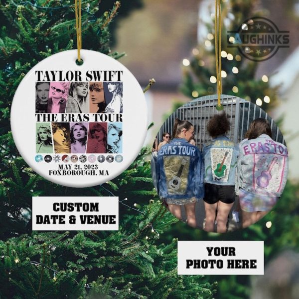 eras tour ornament custom text upload photo taylor swift christmas double sided ceramic ornament taylor swift merch near me swifties concert tree decoration laughinks 1