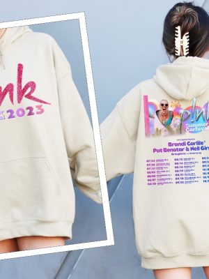 P Nk Summer Carnival 2023 Sweatshirt Trustfall Album Hoodie Pink Singer Tour Music Festival Sweatshirt Concert Apparel Tour Sweatshirt Unique revetee 5