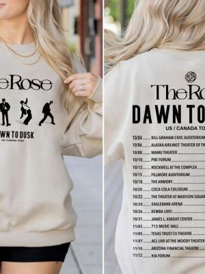 The Rose Dawn To Dusk Tour 2023 Sweatshirt The Rose Kpop Shirt Dual Rock Album Shirt Kpop Indie Rock Woosung Dojoon Hajoon Jaehyeong Unique revetee 2