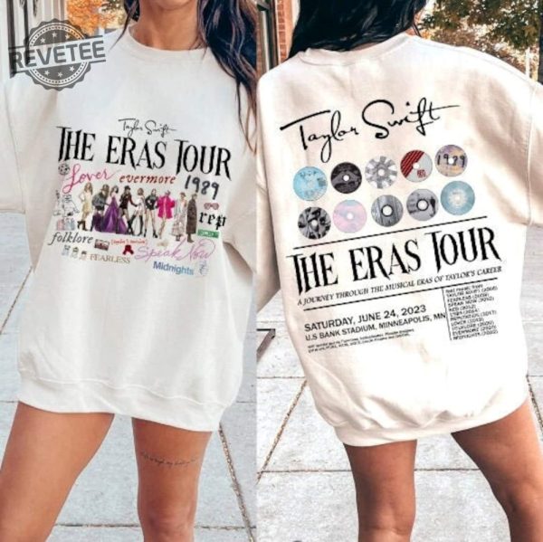 Custom The Eras Tour Date 2 Sided Print Shirt Sweatshirt The Eras Tour Taylor Merch Swiftie Merch Taylor Swift Eras Tour Shirt Love On Tour Shirt Unique New revetee 3