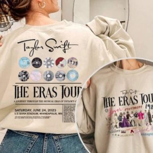 Custom The Eras Tour Date 2 Sided Print Shirt Sweatshirt The Eras Tour Taylor Merch Swiftie Merch Taylor Swift Eras Tour Shirt Love On Tour Shirt Unique New revetee 4