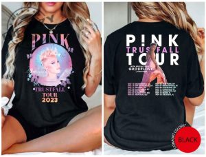 Pink Trustfall Tour 2023 Shirt Trustfall Album Tee Pink Singer Tour Music Festival Sweatshirt Concert Apparel Tour Hoodie Pink Music Shirt giftyzy 2