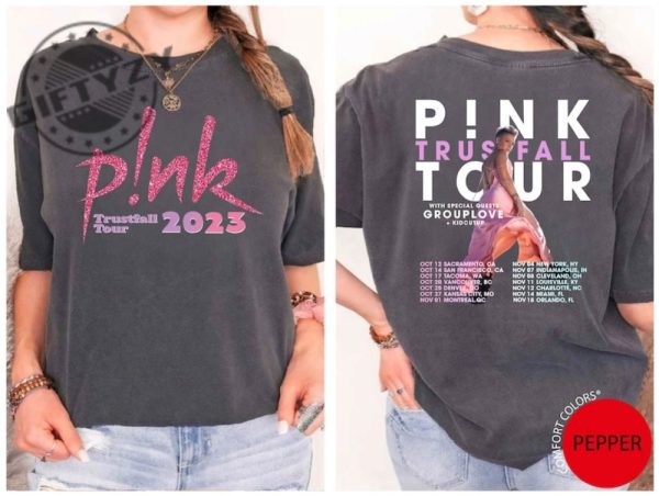 Pink Trustfall Tour 2023 Apparel Trustfall Album Tshirt Pink Singer Tour Music Festival Sweatshirt Concert Hoodie Tour Pink Music Shirt giftyzy 1