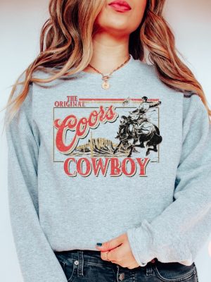 Coors Original Cowboy Sweatshirt Western Unisex Crewneck Rodeo Shirt Original Coors Gift Unique revetee 2