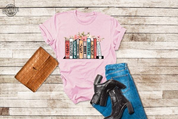 Music Albums As Books T Shirt Folk Music Shirt Trendy Aesthetic Gift For Book Lover Floral Ts Merch Top The Eras Tour Shirt Concert Tee Unique revetee 2