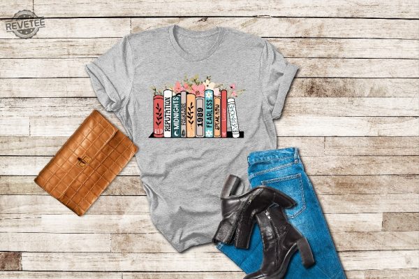 Music Albums As Books T Shirt Folk Music Shirt Trendy Aesthetic Gift For Book Lover Floral Ts Merch Top The Eras Tour Shirt Concert Tee Unique revetee 3