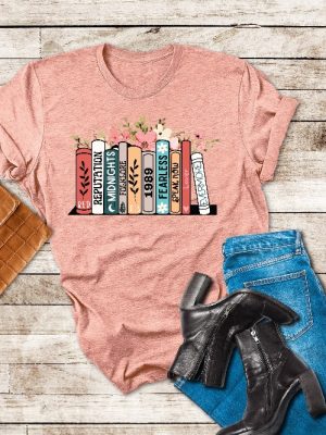 Music Albums As Books T Shirt Folk Music Shirt Trendy Aesthetic Gift For Book Lover Floral Ts Merch Top The Eras Tour Shirt Concert Tee Unique revetee 4