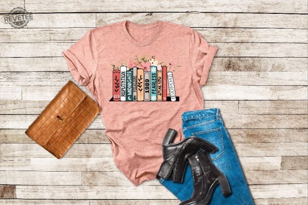 Music Albums As Books T Shirt Folk Music Shirt Trendy Aesthetic Gift For Book Lover Floral Ts Merch Top The Eras Tour Shirt Concert Tee Unique revetee 4