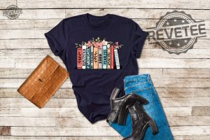 Music Albums As Books T Shirt Folk Music Shirt Trendy Aesthetic Gift For Book Lover Floral Ts Merch Top The Eras Tour Shirt Concert Tee Unique revetee 2 1