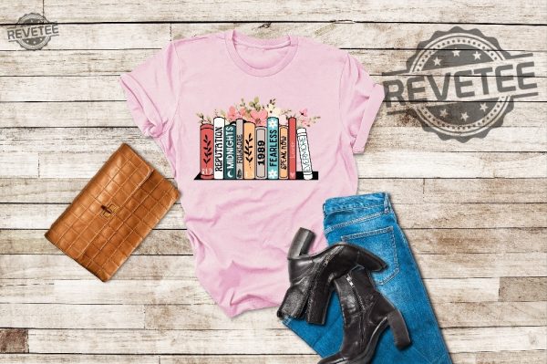 Music Albums As Books T Shirt Folk Music Shirt Trendy Aesthetic Gift For Book Lover Floral Ts Merch Top The Eras Tour Shirt Concert Tee Unique revetee 3 1